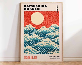 Hokusai Art Print, Hokusai Waves Print, Hokusai Poster, Japanese Waves Art, Great Wave Poster Print, Wall Art Poster Print - Sizes A2/A3/A4