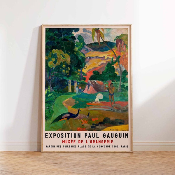 Exhibition Print, Paul Gauguin Print, Gauguin Vintage Print, Gauguin Print, Gauguin Art Print, Peacocks Wall Art Poster Print Sizes A2 A3 A4