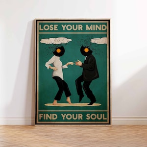 Vintage Poster - Pulp Fiction Lose Your Mind Find Your Soul Vintage Print Movie Cool Print Gift Idea Wall art poster print Sizes A2A3A4