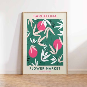 Flower Market Barcelona, Flower Market Print, Flower Market Poster, Flower Wall Art, Flower Shop, Florist Gift, Home Decor - Sizes A2 A3 A4