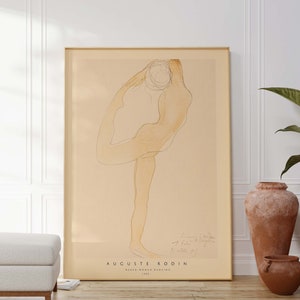 Auguste Rodin-tryck, konsttryck av Rodin naken, naken kvinna som dansar, Rodin-konst, Rodin-konsttryck, väggkonst-affischtryck - Storlekar A2/A3/A4