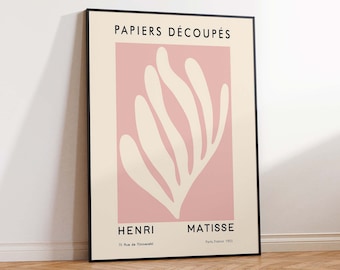 Henri Matisse Exhibition Poster, Matisse Print, Vintage Pink Art, Pop Motif, Modern Abstract Print, Wall Art Poster Print - Sizes A2 A3 A4