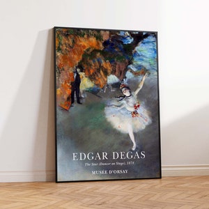 Degas Art Print, Degas Star Dancer, Vintage Art Print, Degas Exhibition Poster, Vintage Art Poster - Wall Art Poster Print - Sizes A2/A3/A4