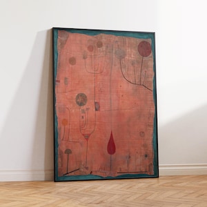 Paul Klee Art Poster, Abstract Print, Abstract Art, Fruits on Red, Modern art, Surrealist, Gift Idea Wall Art Poster Print - Sizes A2/A3/A4
