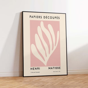 Henri Matisse Exhibition Poster, Matisse Print, Vintage Pink Art, Pop Motif, Modern Abstract Print, Wall Art Poster Print - Sizes A2 A3 A4