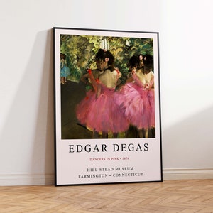 Impression d'art Degas, danseurs de Degas en rose, impression d'art vintage, affiche de l'exposition de Degas, affiche d'art vintage affiche d'art murale impression tailles A2/A3/A4