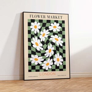 Flower Market London, Flower Market Print, Flower Market Poster, Floral Print, Flower Shop, Floral Wall Art Print, Sizes A2 A3 A4