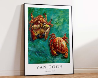 Vincent Van Gogh Poster Print, Van Gogh Two Crabs Print, Van Gogh Art Poster, Van Gogh Print, Van Gogh Wall Art Poster Print  Sizes A2 A3 A4