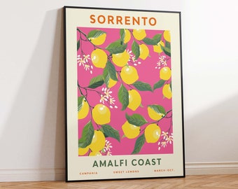 Fruit Market Sorrento, Fruit Market Print, Fruit Market Poster, Lemon Wall Art, Flower Shop, Amalfi Coast Art Wall Art Decor Sizes A2/A3/A4