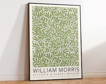 William Morris Print, William Morris Exhibition Poster, Floral Print, Willow Bough Print, Modern Art - Wall Art Poster Print -Sizes A2 A3 A4