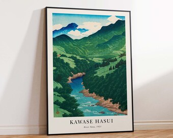 Kawase Hasui Art Print, River Yana Print, Woodblock Print, Ukiyoe Art, Japanese Vintage Print, Hasui Wall Art Poster Print - Sizes A2 A3 A4