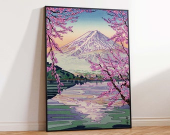 Vintage japanischer Druck, japanischer Holzschnitt, Mount Fuji Druck, Okada Koichi, Ukiyoe Druck, Koichi Wandkunst Poster Druck Größen A2/A3/A4