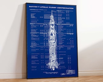 Saturn V Print Saturn Apollo Configuration Poster NASA Poster Rocket Print NASA Prints Rocket Poster Wall Art Poster Print Sizes A2/A3/A4