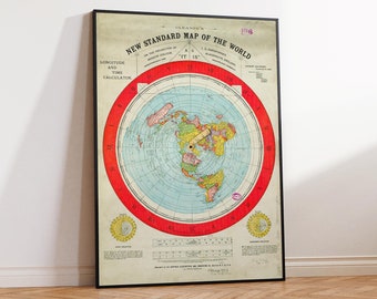 Commonwealth Production Master Map, World Map Print, 1892 Flat Map, Vintage Print, Vintage Map, Map Wall Art Poster Print Sizes A2 A3 A4