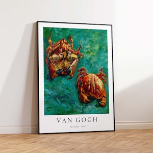 Vincent Van Gogh Poster Print, Van Gogh Two Crabs Print, Van Gogh Art Poster, Van Gogh Print, Van Gogh Wall Art Poster Print  Sizes A2 A3 A4