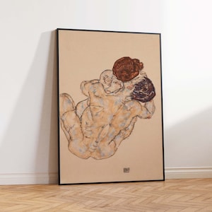 Egon Schiele Embrace Print, Egon Schiele Print, Schiele Art Print, Schiele art Poster, Egon Schiele Wall Art Poster Print - Sizes A2 A3 A4