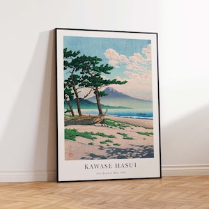 Hasui Woodblock Print, Kawase Hasui Art Print, Pine Beach at Miho Poster, Vintage Japanese Art, Hasui Wall Art Poster Print - Sizes A2/A3/A4