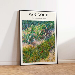 Vincent van Gogh Print, Van Gogh Art Poster, Grass and Butterflies, Van Gogh Print, Vintage Van Gogh Wall Art Poster Print Sizes A2 A3 A4