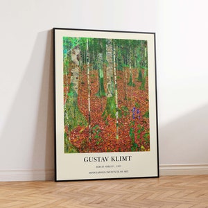 Gustav Klimt Print, Klimt Poster, Klimt Vintage Art Print, Klimt Art Print, Klimt Modern Art, Birch Forest Art Poster Print Sizes A2/A3/A4