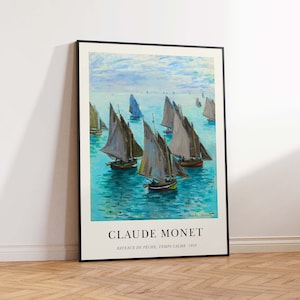 Claude Monet Print, Fishing Boats Print, Monet Seascape, Monet Print, Monet Vintage Print, Monet Poster, Monet Wall Art Print Sizes A2 A3 A4