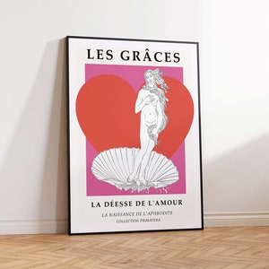 Greek Goddess Art Print Museum poster, Abstract Art Mid Century Modern Art, Les Graces Art Print Wall Art Poster Print - Sizes A2 A3 A4