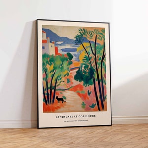 Henri Matisse Print, Matisse Inspired Landscape at Collioure, Matisse Art Print, Landscape with a Cat Wall Art Poster Print - Sizes A2/A3/A4