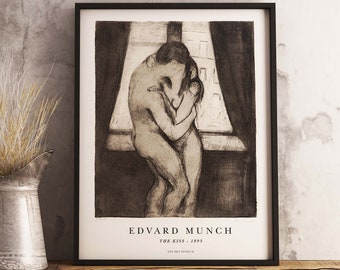 Edvard Munch Art Print, Munch Modern Art, Munch Vintage Art, Munch Poster,  Munch Print, The Kiss, Wall Art Poster Print - Sizes A2 A3 A4