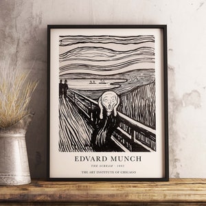 The Scream by Edvard Munch, The Scream Print, Munch Print, Munch Wall Art, Scream Art Print, Skrik, Home Decor Wall Art Sizes A2/A3/A4 image 1