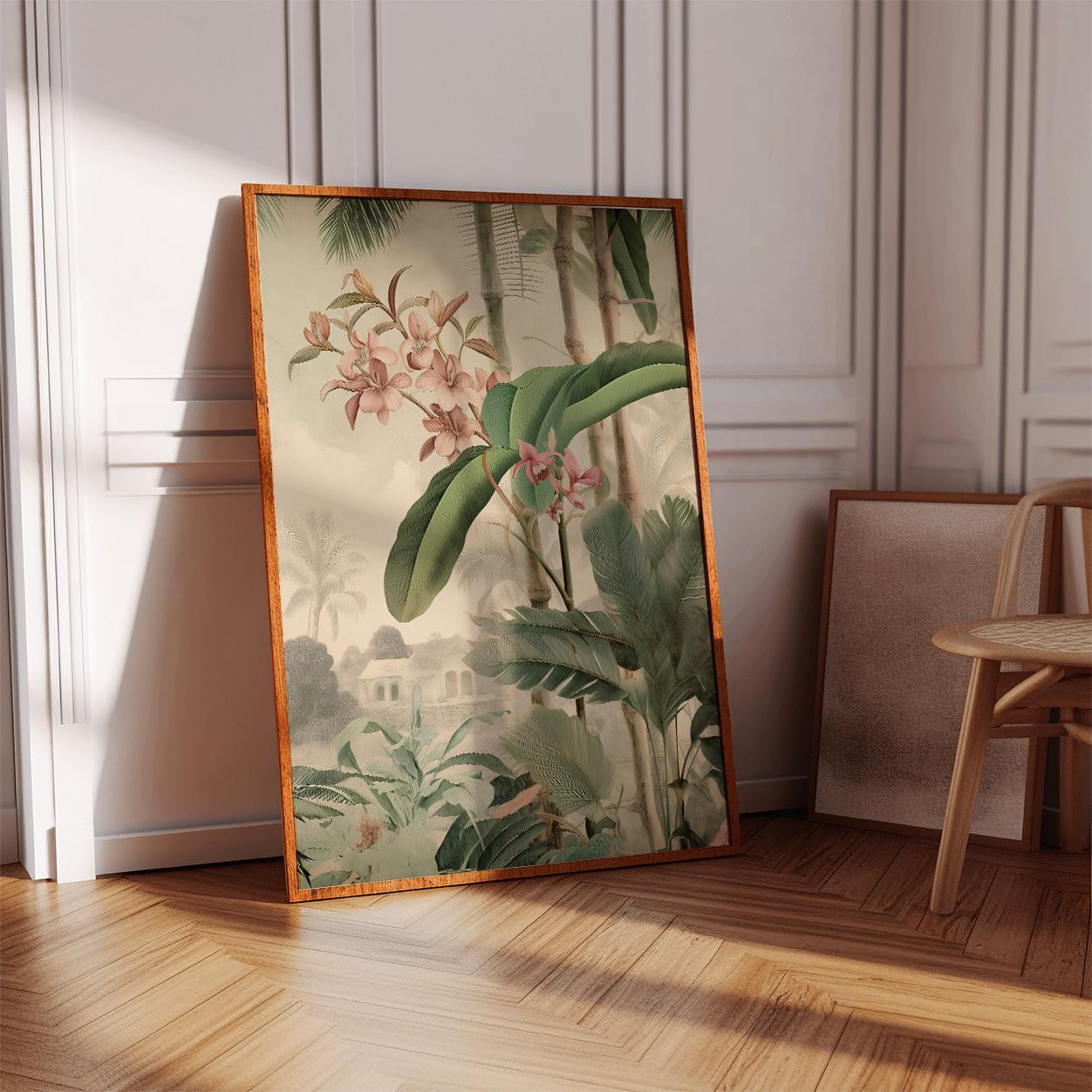 Tropical Botanical Poster | Jungle Leaf Wall Art | Vintage Palm Floral ...