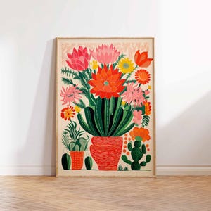 Kaktus Retro Botanischer Druck Kaktus Kunstdruck Vintage Kunst Sukkulenten Poster Kaktus Poster Kaktus Kunst Wandkunst Poster Druck Kakteen Kunstdruck