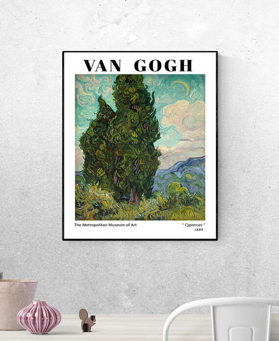 Cypresses 18 By Vincent Van Gogh Vintage Art Poster Print Etsy