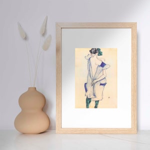 Back View of a Girl in Blue Skirt, Egon Schiele Poster, Egon Schiele Art Print, Schiele Print, Schiele Wall Art Poster Print Sizes A2/A3/A4 image 3