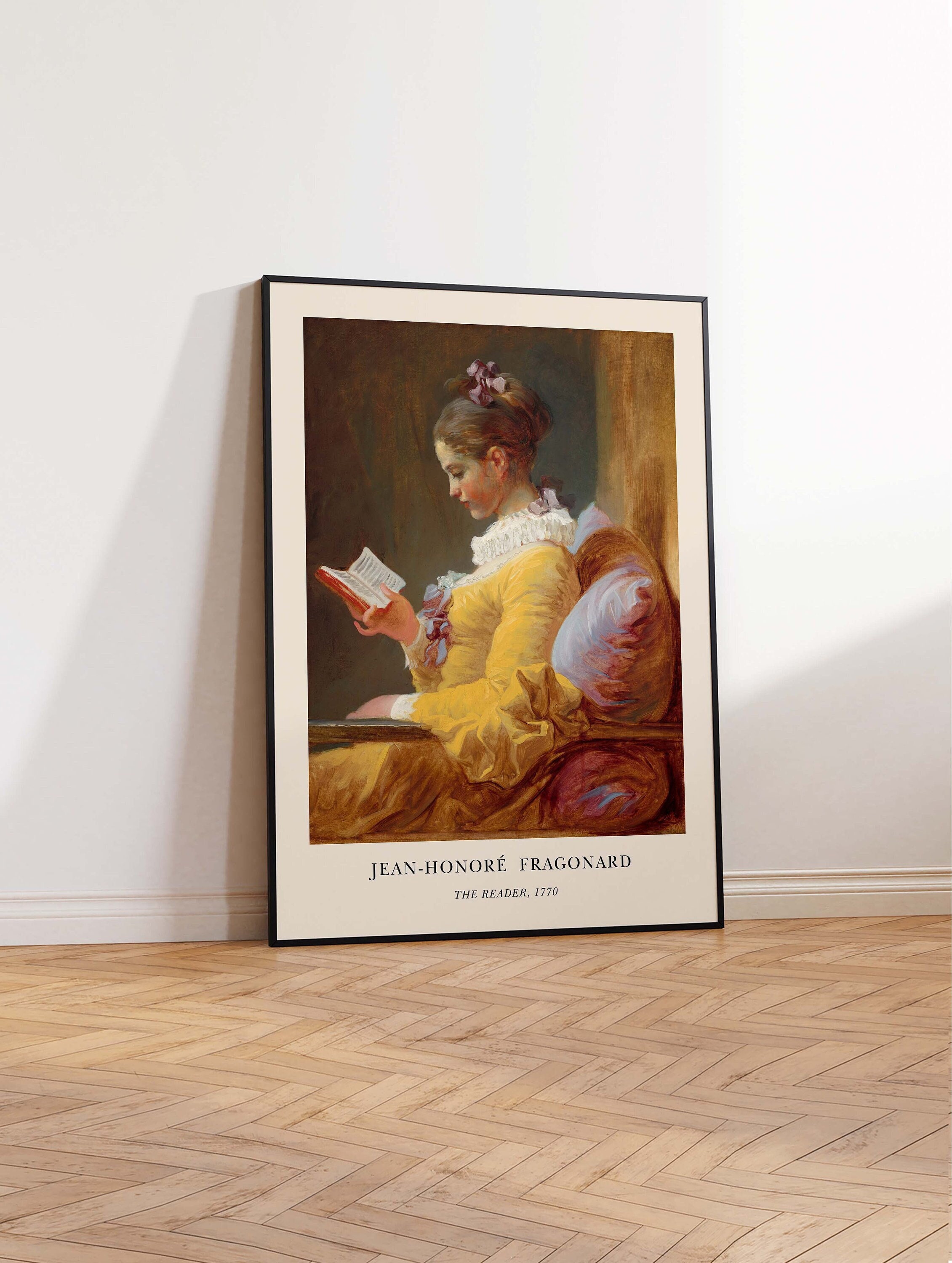 Peinture Liseuse Fragonard, copie de jeunesse peinte pour Bernard un ami