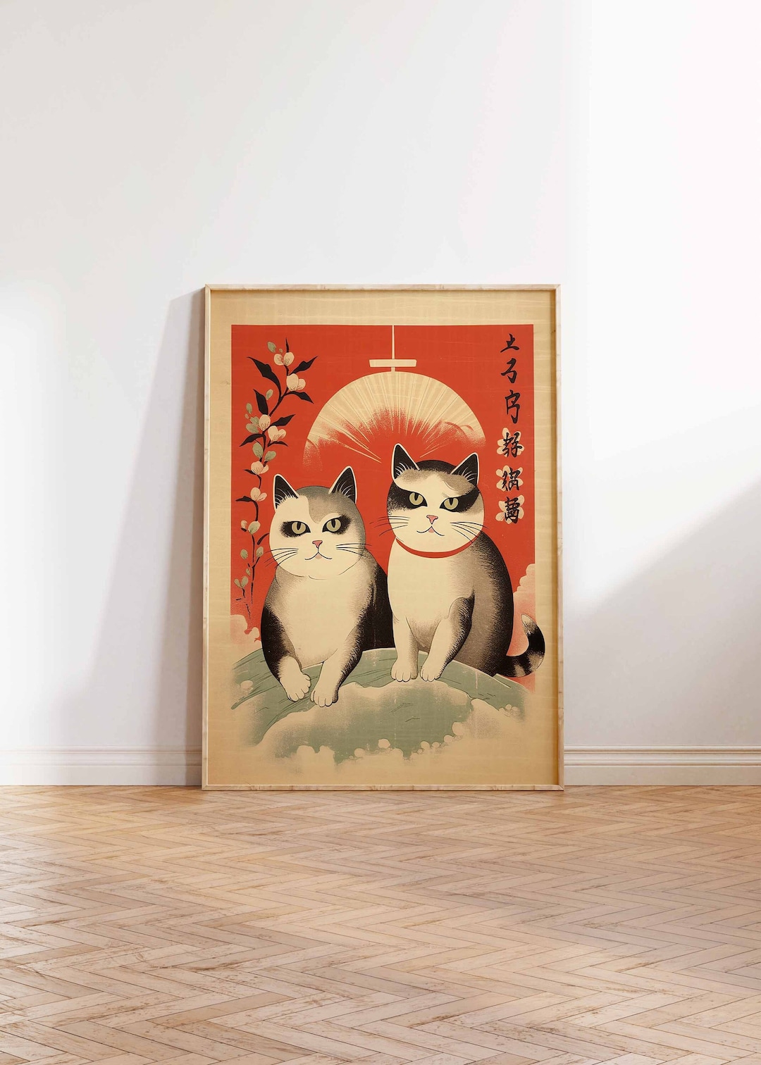 Vintage Japanese Print Vintage Cat Art Print Japanese Cat Art Poster ...