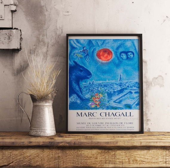 Marc Chagall Exhibition Poster Marc Chagall Print Vintage