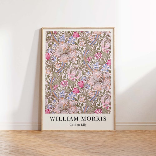 William Morris Golden Lily Print, Morris Vintage Art Print, Morris Floral Poster, Decoración del Ministerio del Interior - Impresión de póster de arte de pared - Tamaños A2/A3/A4