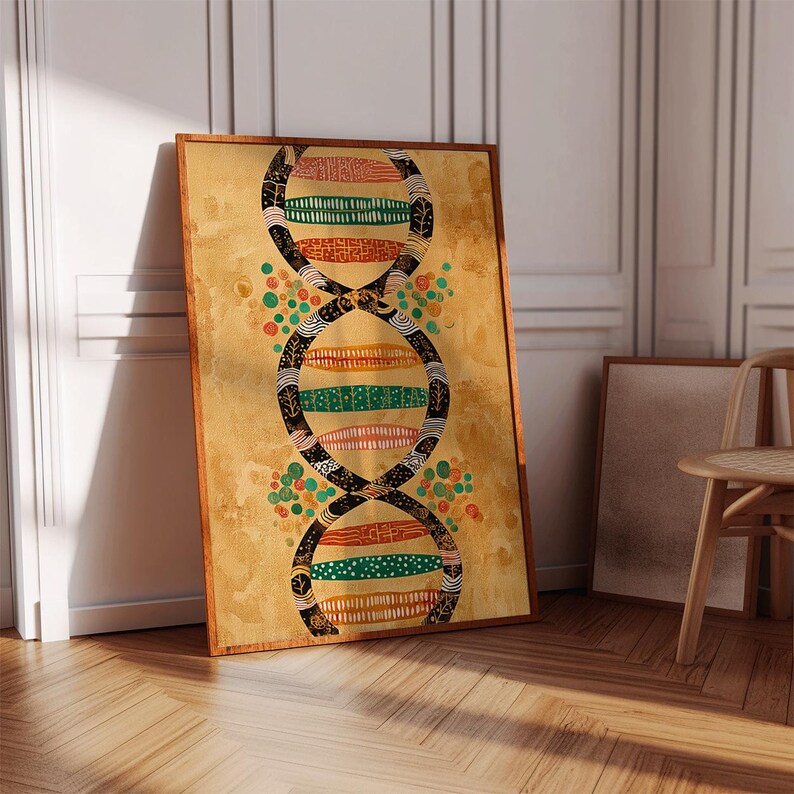 DNA Pattern Poster | Abstract Biology Wall Art | Decorative Helix ...
