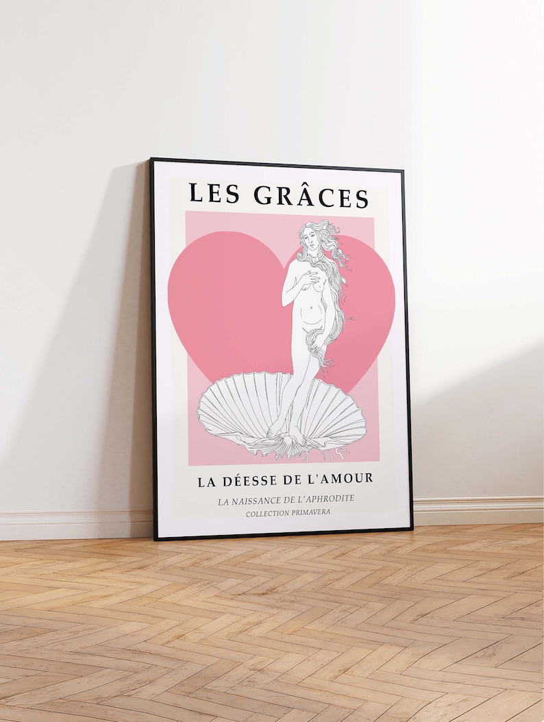 Greek Goddess Art Print Museum Poster, Abstract Art Mid Century Modern