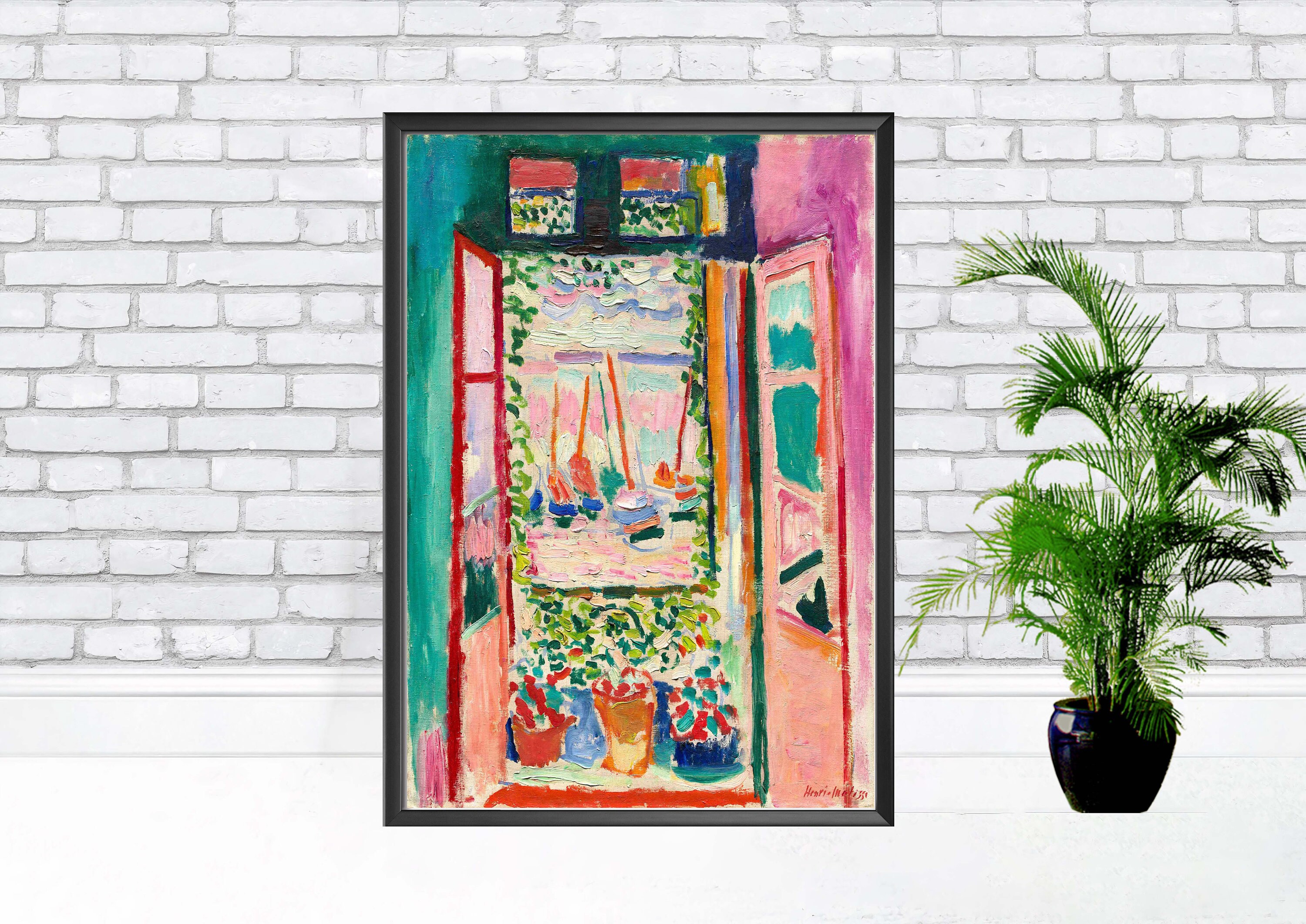 Qpout 6 Pezzi Poster del Mercato dei Fiori Matisse Stampe d'Arte da Parete Poster Estetici per Arredamento Camera da Letto Pastello Danese Soggiorno Camera da Letto Bagno Decor (20x25 cm
