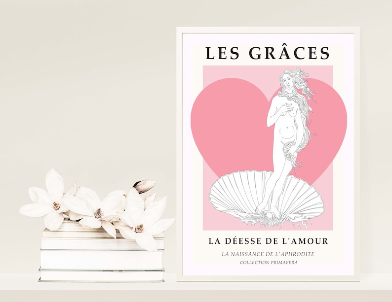 Greek Goddess Art Print Museum Poster, Abstract Art Mid Century Modern