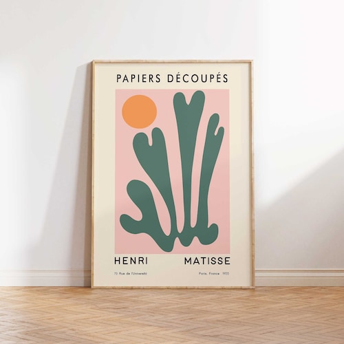Henri Matisse Exhibition Poster, Matisse Print, Vintage Pink Art, Pop Motif, Matisse Abstract Print, Wall Art Poster Print - Sizes A2 A3 A4
