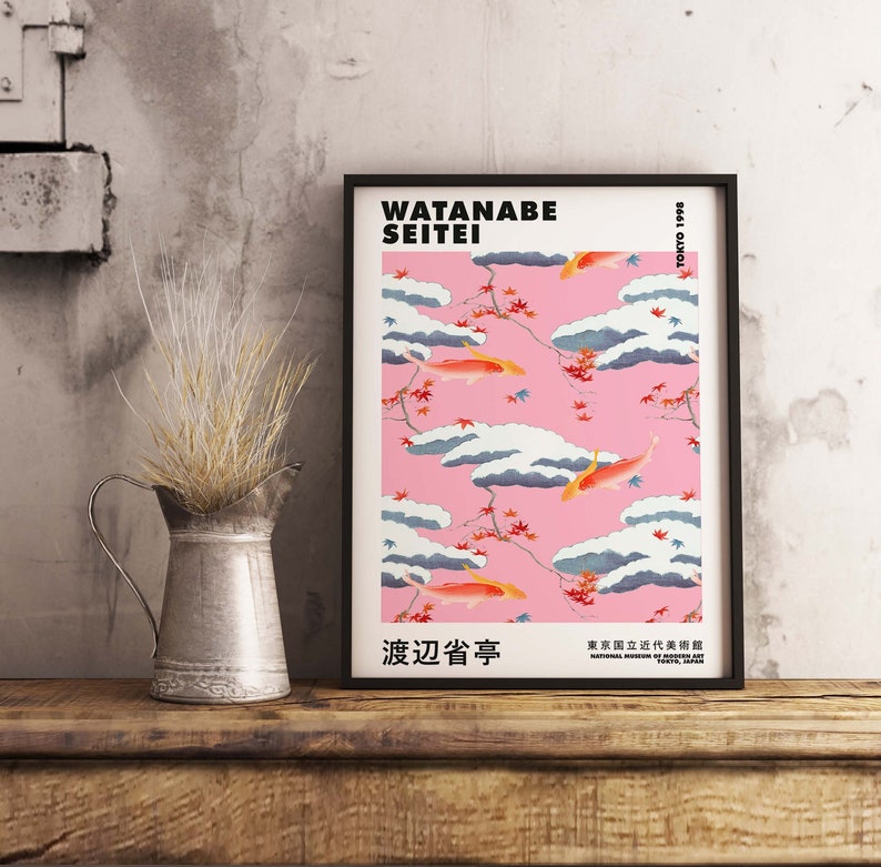 Watanabe Seitei Koi fish Print, Japanese Art Print, Vintage Print, Trendy Japanese Print, Seitei Print, Wall Art Poster Print Sizes A2 A3 A4 image 4