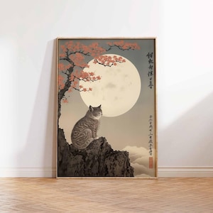 Vintage Japanese Print Vintage Cat Art Print Japanese Cat Art Poster Japanese Art Print Japanese Cat Wall Art Poster Print Japanese Cat