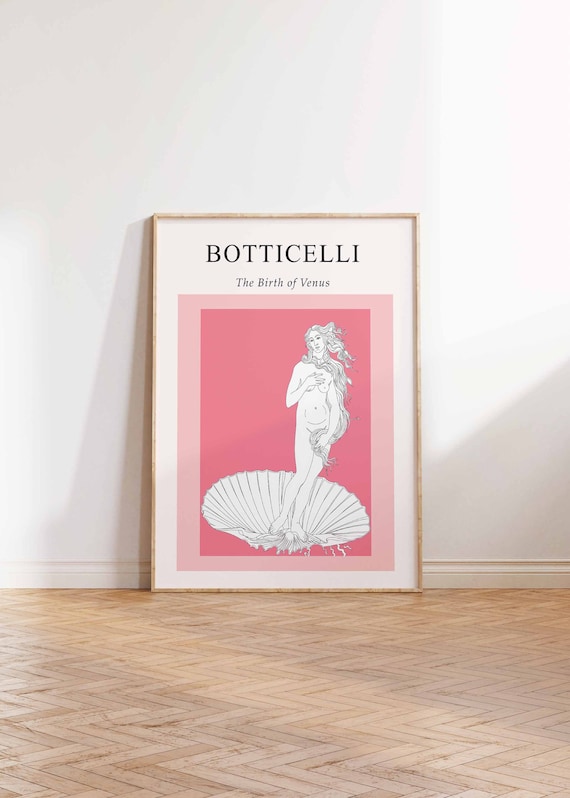 Botticelli Art Poster, Abstract Artwork Mid Century Modern Poster, Aphrodite Poster Print, Birth of Venus Wall Art Poster Print Sizes A2A3A4
