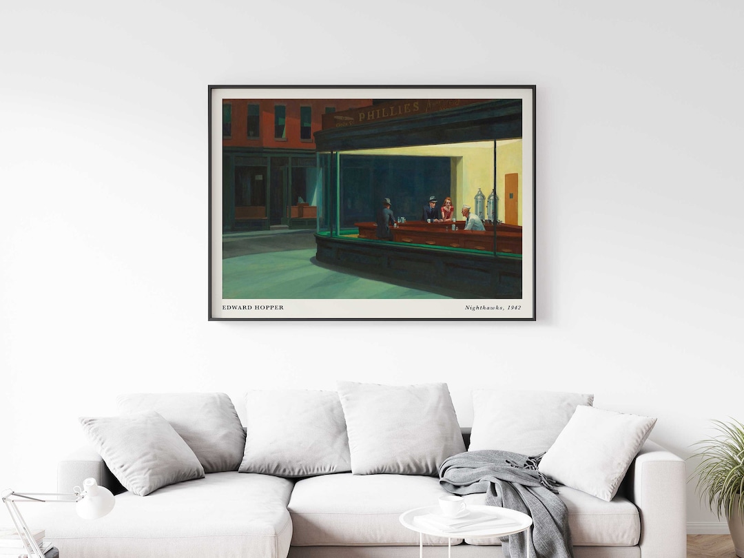 Edward Hopper Nighthawks Art Print, Hopper Nighthawks Poster, Hopper
