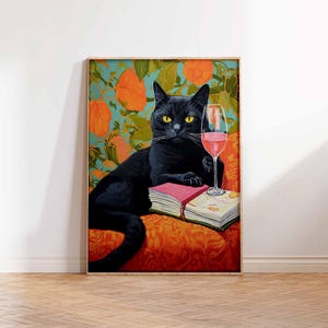That&#39;s What I Do, I Read Books, I Drink Wine and I Know Things, Cat Print, Funny Cat Print, Trendy Cat Print, Wall Art Print Sizes A2 A3 A4
