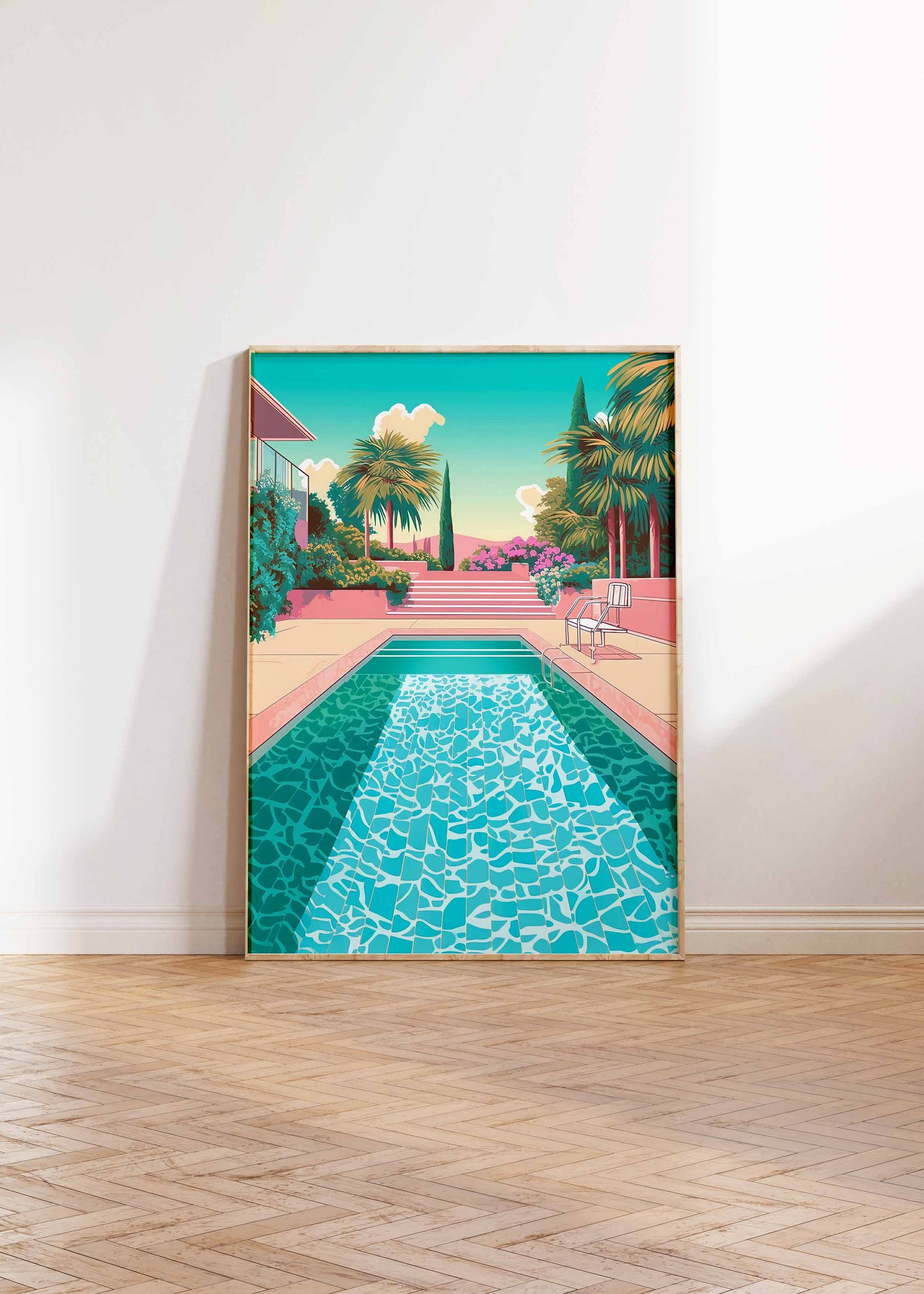 Abstract Pool Poster Print, Swimming Poster, Pool Art, Gift Idea