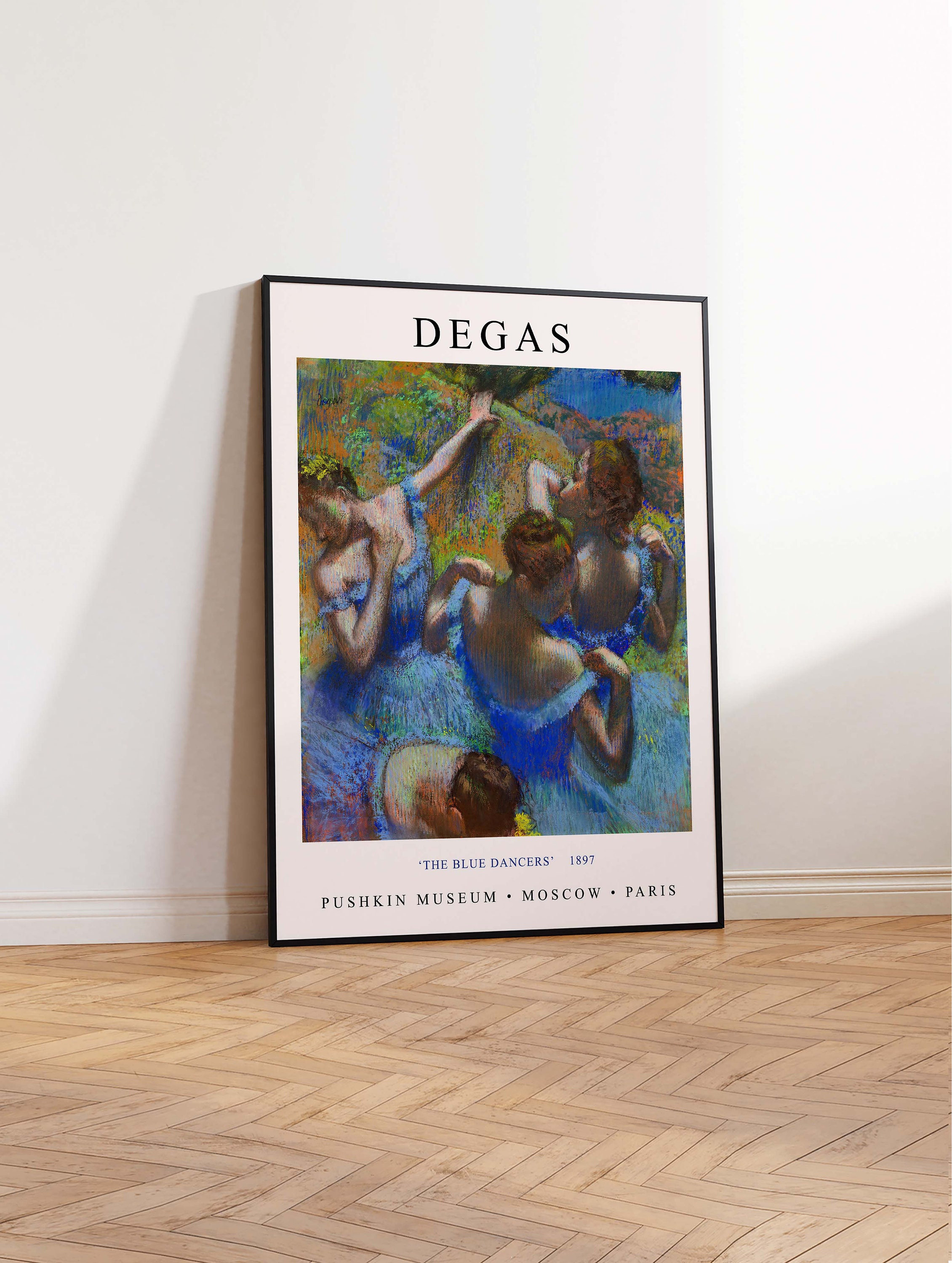 Degas vintage ART poster【踊り子】 Degas Art Print, Degas Blue Dancers, Vintage Art Print, Degas
