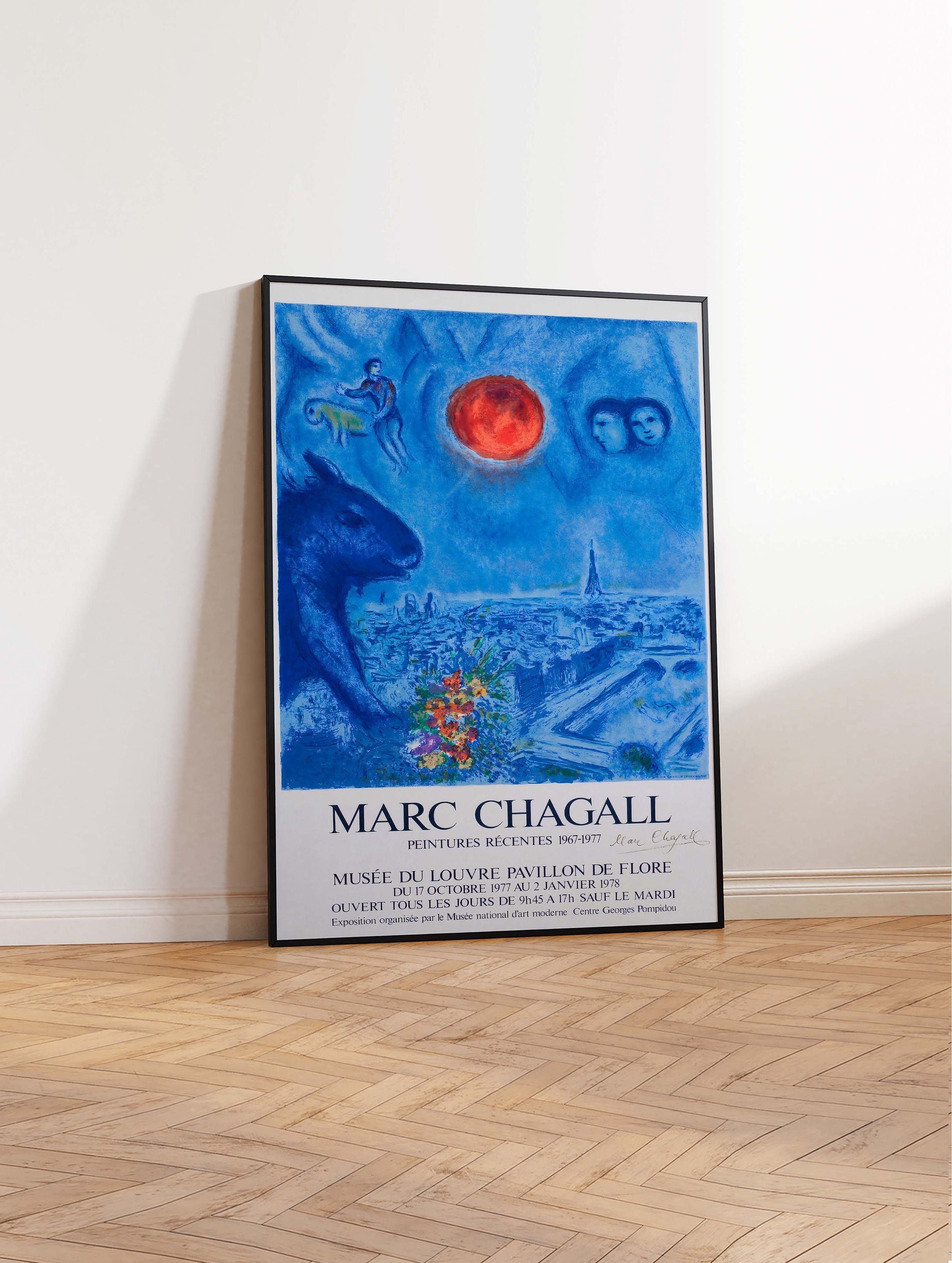 Marc Chagall Exhibition Poster Marc Chagall Print Vintage