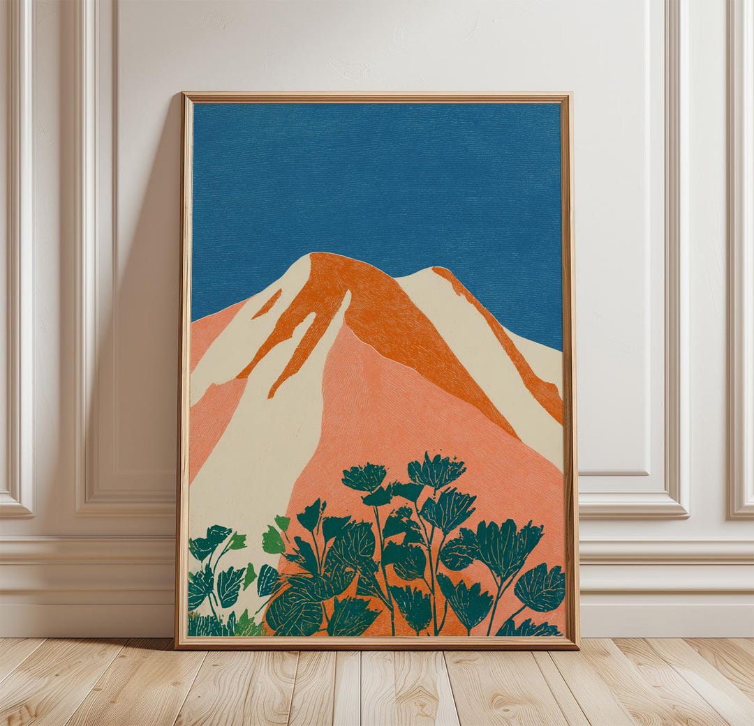 Mountain Landscape Poster | Minimal Nature Art Print | Modern Scenic ...